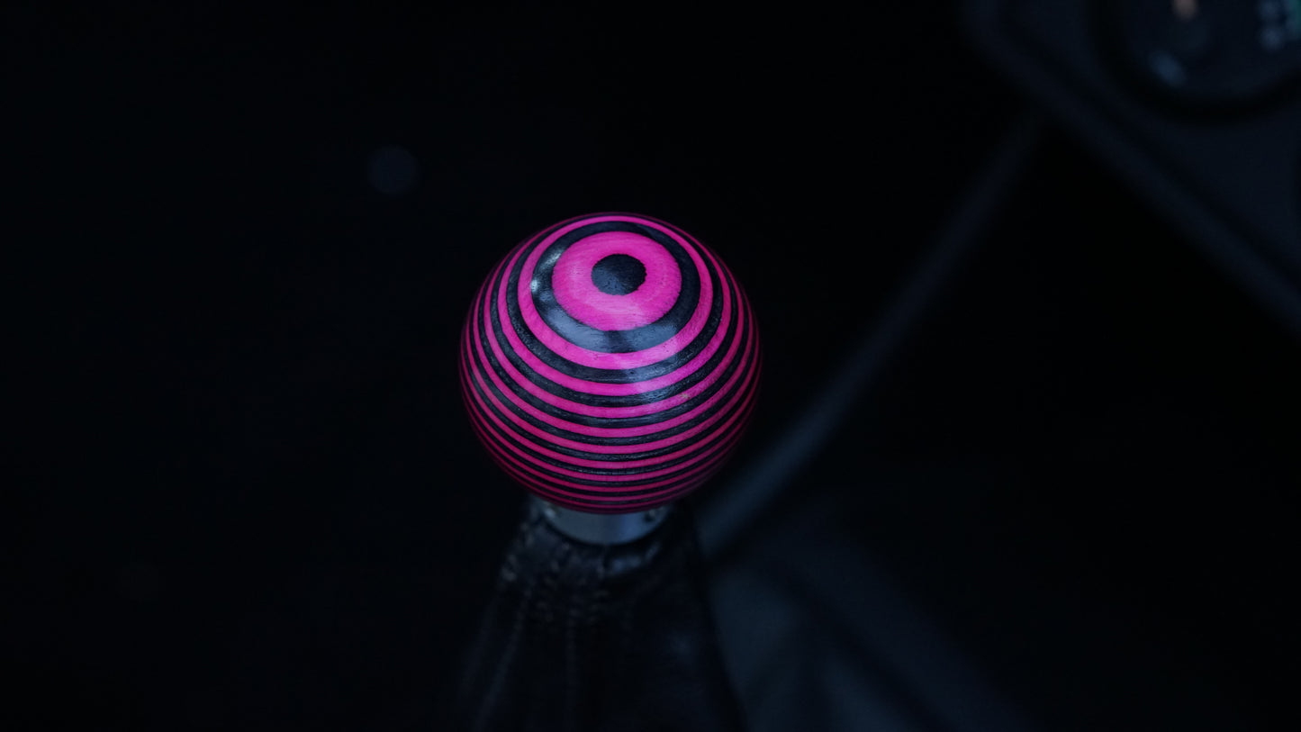 Pink and Black Layered Shift Knob